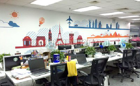 万载教你设计办公室墙绘的方法。