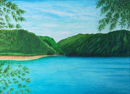 万载在墙绘中，如何绘画绿水青山？